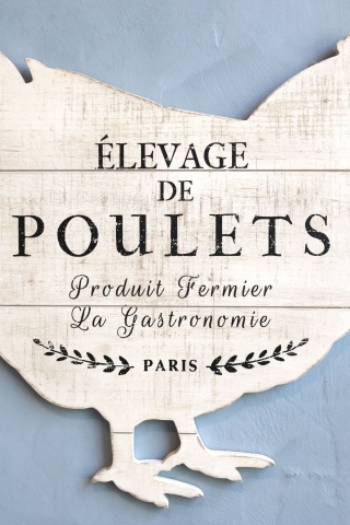 Decoratiune de perete, din lemn de pin, Poulets - Img 3