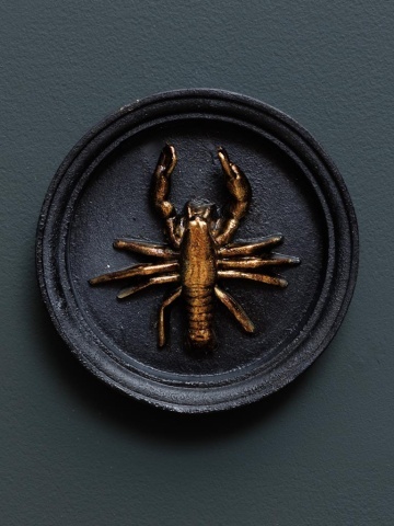 Decoratiune de perete, neagra, din rasina, Lobster - Img 3