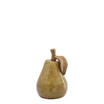 Decorațiune din ceramică în formă de pară galben cald, H13,5 cm, Ø9 cm