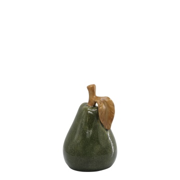 Decorațiune din ceramică în formă de pară verde închis, H13,5 cm, Ø9 cm