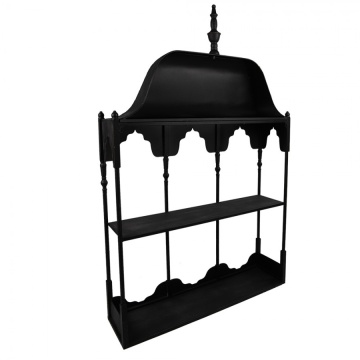 Etajera de perete, neagra, din metal, cu 1 raft, Bica - Img 3