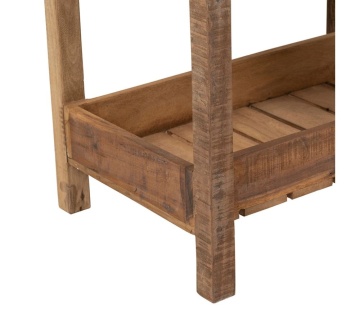 Etajeră din lemn de mango și acacia, natur, cu 3 rafturi în formă de lădiță, aspect rustic, 70 x 45,5 x 31,5 cm, „Campagne” - Img 5
