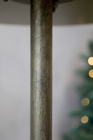 Etajeră metalică vintage, auriu, cu 5 tăvi rotunde pe un ax central, alamă antichizată, 160 x Ø 40 cm, „Colonne” - Img 7