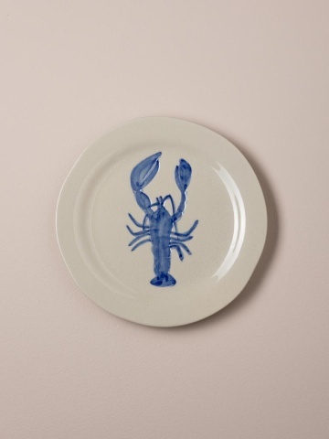 Farfurie din ceramică cu homar albastru, Ø22 cm - Img 2