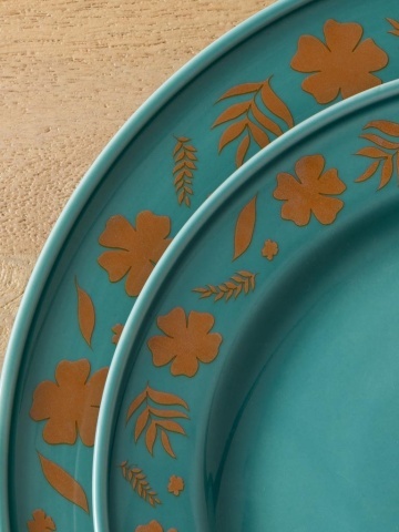 Farfurie din ceramica, D21cm, Flower - Img 2