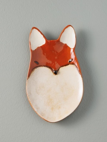 Farfurie din ceramica, rosie, in forma de vulpe, Fox - Img 2