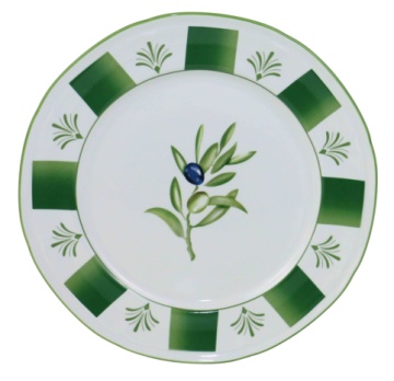 Farfurie din porțelan cu motiv măsline, verde, 27×27×2,8 cm, „Olivo" - Img 2