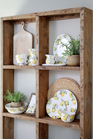 Farfurie întinsă mare din porțelan alb cu motiv lămâi, 2.5x27.5 cm, „Maison Citron" - Img 4