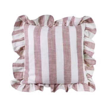 Față de pernă din bumbac organic 45x45 cm roz, „Ida Stripe"