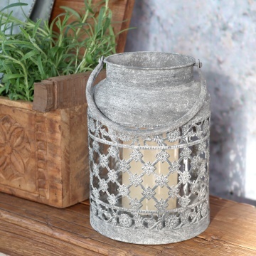 Felinar din zinc antichizat cu maner, H22 cm - Img 2