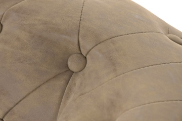 Fotoliu Chesterfield din piele ecologică maro, capitonat cu nasturi, cu structură din lemn și picioare negre, 110×81×76 cm, „Winston” - Img 7