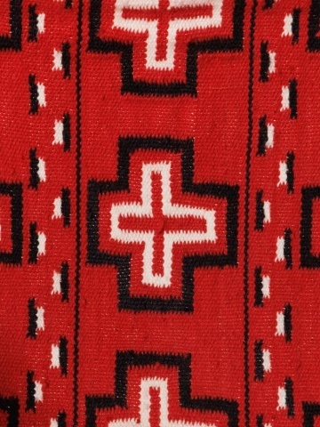 Fotoliu kilim roșu din bumbac cu structură din lemn de mango, „Altierra” - Img 8