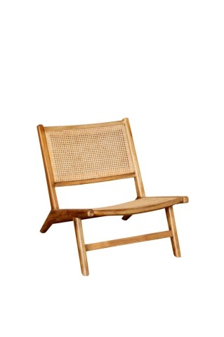 Fotoliu lounge din lemn de tec si rattan, "Ubud"