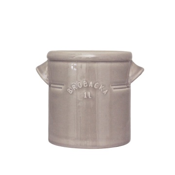 Ghiveci din ceramică glazurată manual 1L bej, „Brobacka"