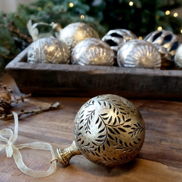 Glob decorativ vintage pentru agățat, H14.5/D10 cm, „Antique” - Img 2