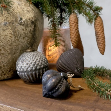 Glob decorativ vintage pentru bradul de Crăciun, H7/L7/W7 cm, „Antique Mocca” - Img 2