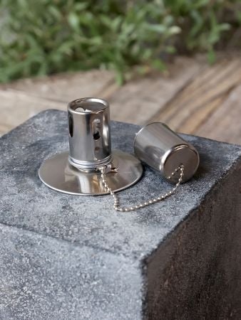 Lampă cu ulei stil rustic decorativ gri ciment și metal, „Frejus” - Img 4
