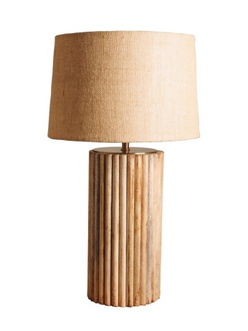 Lampa de masa, cu abajur din iuta naturala, Ripa
