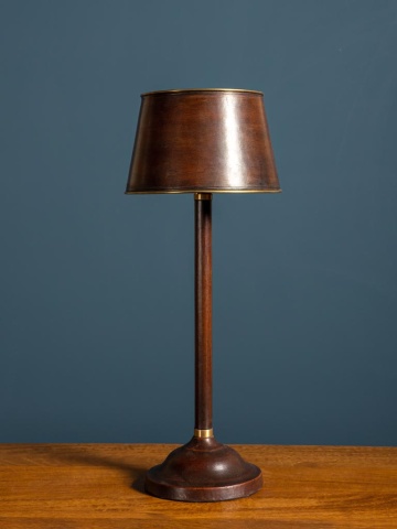 Lampa de masa, din piele naturala si alama, Havane - Img 2