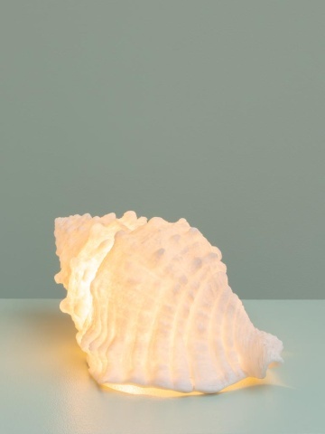 Lampa de masa in forma de scoica , din rășină si pulbere de piatra , "Shell" - Img 2