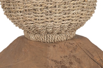 Lampă de podea din lemn de tec și fibre naturale, 25×25×108 cm, „Bali" - Img 5