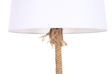 Lampadar decorativ stil mediteranea alb, funie in structura abajur din in, "LAM" - Img 3