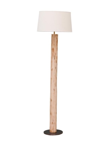 Lampadar din lemn de bambus, cu abajur din in, "Landes"