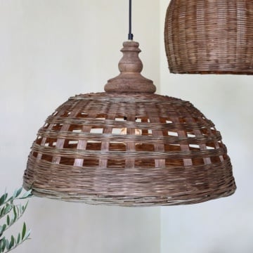 Lustra împletită manual din rattan si rachita, D62 cm - Img 4