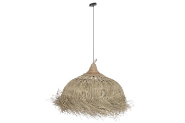 Lustră suspendată din fibre naturale cu franjuri, 75x45x95 cm, „Sorrento" - Img 8