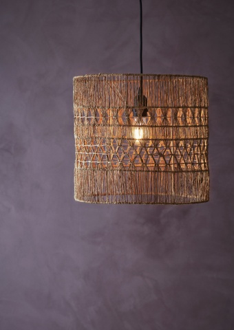 Lustră suspendată din iută împletită manual, D36×H33 cm, „Vetiver" - Img 2