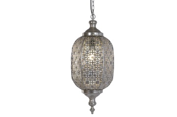 Lustră suspendată din metal, argintiu, 140 x 28 cm, „Loubressac” - Img 2