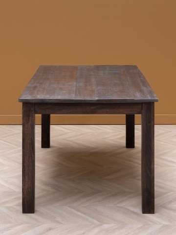 Masă de dining din lemn de mango, cu blat patinat și picioare masive, natur, finisaj mat, 190×90×76 cm, „Sora" - Img 4