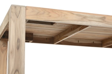 Masă de exterior din lemn de tec, finisaj natural, cu design durabil și rezistent la intemperii, „Elara” - Img 5