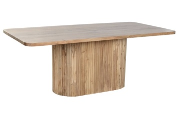 Masă dining din lemn de acacia, natur, 10 locuri, cu picior central, 76 x 200 x 100 cm, „Brindle” - Img 2