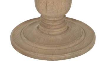 Masă dining rotundă din lemn de mango, natur, 6 locuri, cu picior central strunjit, 76 x 140 cm, „Orly” - Img 3