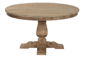 Masă dining rotundă din lemn reciclat, 140x140x76 cm, finisaj rustic natur, „Mesa"