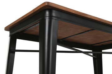 Masă înaltă tip bar cu structură metalică și blat maro , "Barme" - Img 6