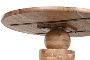 Masă rotundă dining din lemn de acacia, Ø115 cm, „Nayara” - Img 6
