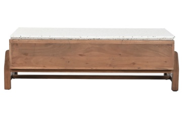 Masuta de cafea din lemn de acacia si marmura, 127X67X47 cm, " Terrazo " - Img 5