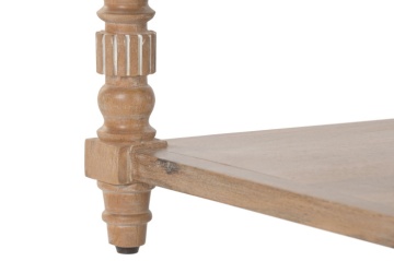 Măsuță de cafea din lemn masiv de mango, finisaj natural maro, 2 sertare și poliță inferioară, 110 x 60 x 45 cm, „Classic" - Img 8