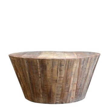 Masuta de cafea din lemn reciclat, aspect rustic, Grimaud