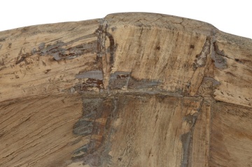 Măsuță de cafea rotundă din lemn masiv sculptat manual, natur, cu blat tip tavă, finisaj natural, 26 x 65 cm, „Bravura” – Ethnic Collections - Img 5