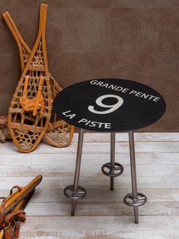 Măsuță laterală neagră din metal, Ø45 cm, "Grande Pente 9" - Img 3