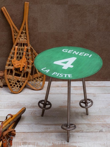Măsuță laterală verde din metal, Ø45 cm, Génépi 4 - Img 2