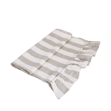 Napron de masă din bumbac organic 50x150 cm bej, „Ida Stripe"