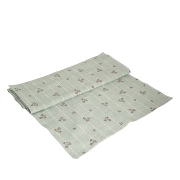 Napron din bumbac organic, verde deschis, cu motive florale, 50 × 150 cm, „Tilda"
