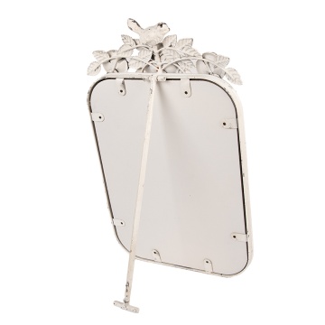 Oglinda alba, de masa, din metal, cu aspect vintage 27x5x45 cm - Img 3