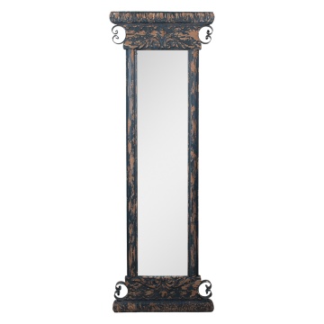 Oglinda de perete, albastra, din lemn, aspect vintage, 45x4x131 cm