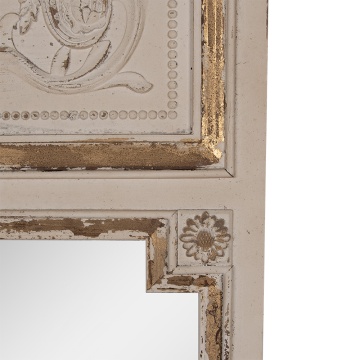 Oglinda de perete, bej, din lemn, aspect vintage, 80x5x158 cm - Img 2