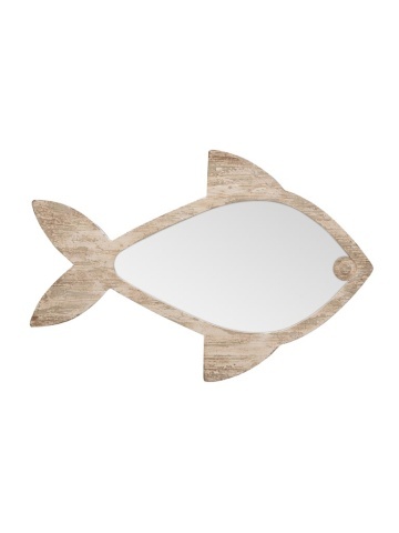 Oglinda de perete, din lemn, forma de peste, Fish
